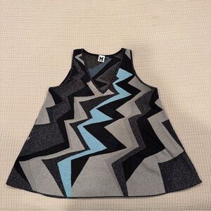 M Missoni Women’s Geometric Pattern Knit V Neck Top - Size 44
